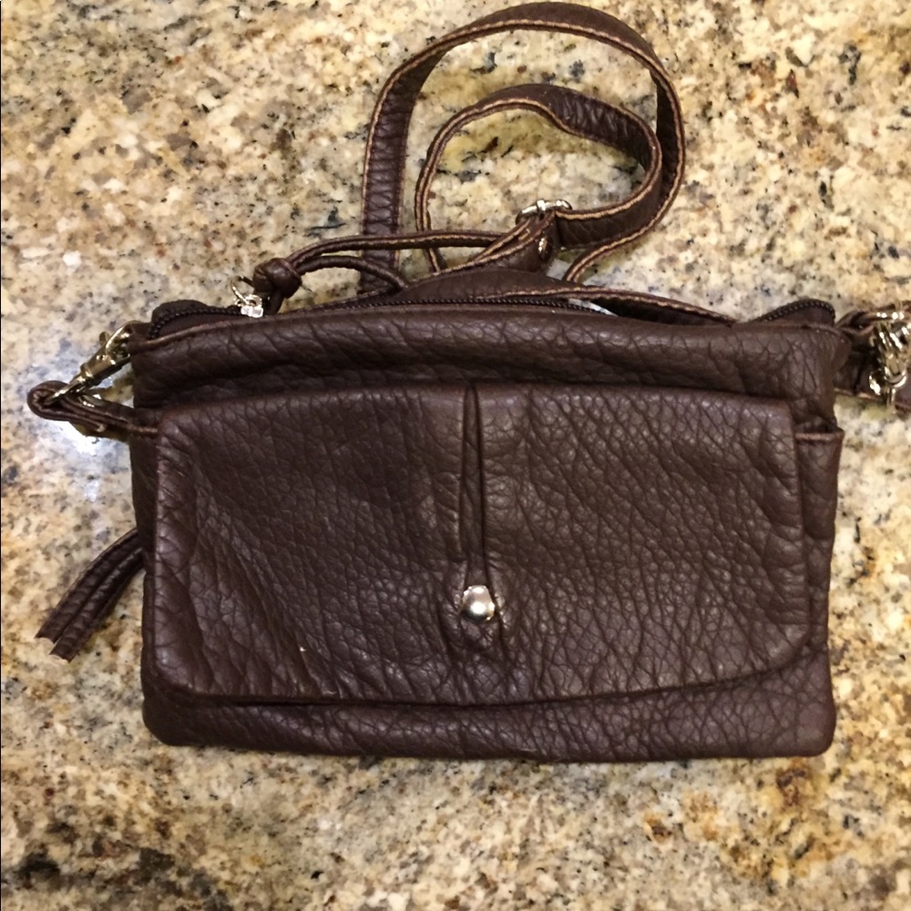 Burgundy leather cross body bag